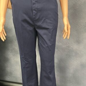 Blue Dress Pants with Straight-Leg Fit